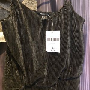 NWT Forever 21 pleated black jumpsuit